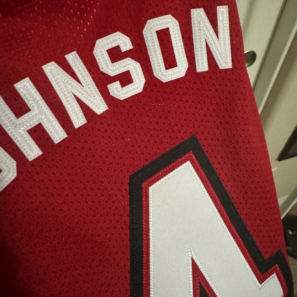 Original Retro Brand Larry Johnson Red UNLV Rebels Basketball Jersey Size Large - Picture 3 of 4